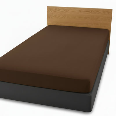 Voodilina kummiga 90 x 200 cm, trikotaaž, pruun